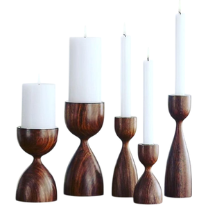 Home Table <b>Lighting</b> Accessories Top Quality Wooden Candle Holder Vintage Design Home Decoration Candle Holder For Best <b>Sale</b> - Product Image 4