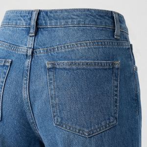 Custom <b>Women</b> Mid Waist Trendy Breathable Denim Regular Fit Straight Style <b>Jeans</b> Available Low Price Premium Fashion Trousers - Product Image 5