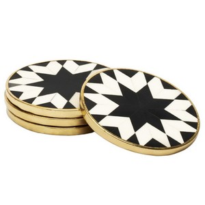 Posavasos con incrustaciones de hueso de último diseño, forma redonda, textura Floral azul y blanca, diseño único, posavasos con incrustaciones de hueso usado - Product Image 6