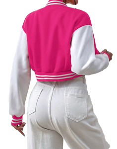 Pour Chicago Bomber Jacket Premium Canvas Stand Collar Front Logo pour Hommes Hip Hop Streetwear - Product Image 2