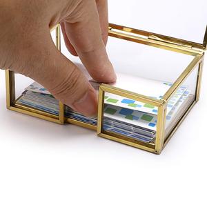 Jarrón de Vidrio Dorado Rosa Vintage, Caja de Joyería con Anillo, Caja de Almacenamiento de Metal de Cobre con Forma de Pirámide, Suministros para Fabricantes, Porta Tarjetas de Regalo - Product Image 2