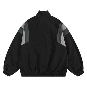 Veste coupe-vent sur mesure en gros, 100% polyester, respirante, bloc de couleur, taille plus, veste anorak pour hommes - Product Image 2