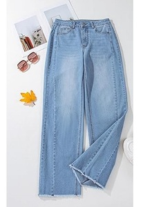 Pantalones Vaqueros Azules Personalizados de Moda, Estilo Baggy, Rectos, Ajustados, con Cierre, Estilo Hip Hop, Corte Regular, Frente Plano - Product Image 4