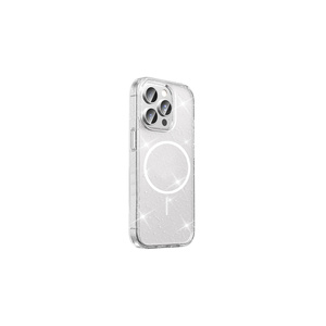 Coque de protection transparente en silicone TPU de luxe avec paillettes pour MagSafe pour Apple pour iPhone 15 Pro Max, impression UV - Product Image 2