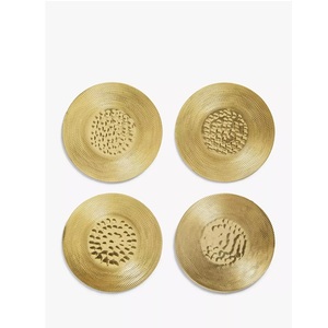 Sous-verre en métal Priec fait à la main bon marché personnalisé sous-verre fini or pour la décoration de table de maison et de mariage dans le prix de gros - Product Image 1