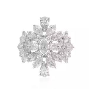 แหวนค็อกเทลเพชรโมอิสแท้ทำด้วยมือแหวนเงิน925พร้อมแหวนหมั้นสวยงาม - Product Image 2