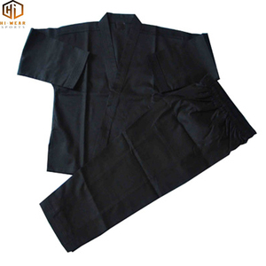 Artes marciales tradicionales Uniformes de kárate negros Hombres uniformes de kárate negros de alta calidad Lona de 10-12oz - Product Image 3