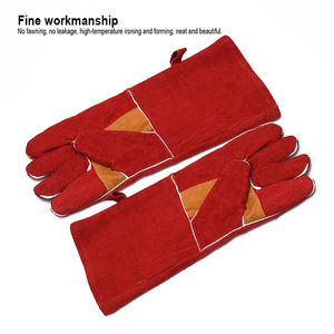 Guantes de soldadura con durabilidad y protección palma de cuero dividido de vaca para mayor resistencia y resistencia a la abrasión Ideal para soldar - Product Image 3