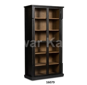 Almacenamiento de aparador de madera y metal de mango gris con 2 puertas para el hogar, sala de estar, pasillo y comedor - Product Image 4