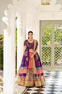 ชุดเดรสผ้าคอตตอนดีไซน์สุดพิเศษแบบดั้งเดิมสำหรับเพื่อนเจ้าสาว lehenga choli kalamkari - Product Image 4