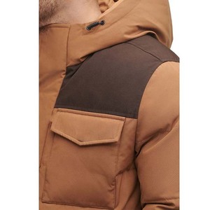 Chaqueta acolchada ligera para hombre abrigo de invierno cálido resistente al agua con cremallera y capucha tela de lona para uso en exteriores - Product Image 3