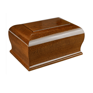 Urna de madera de estilo americano OEM marrón al mejor color para urna humana con tornillo recién llegado de Vietnam para suministros funerarios - Product Image 1