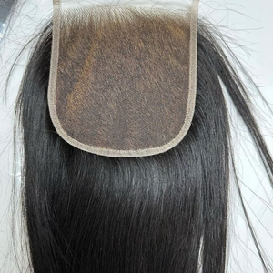 Meilleures ventes : Closure en dentelle HD transparente, toutes tailles 4*4 5*5 6*6, cheveux indiens Remy lisses naturels, petits nœuds, tissage double machine - Product Image 3