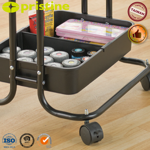 รถเข็นเครื่องมืออเนกประสงค์แบบใหม่ให้บริการโลหะแข็งแรง2ชั้น OEM ที่เก็บของในบ้านแบบ DIY ส่งของแบบ4ล้อจากผู้ผลิตไต้หวัน - Product Image 5