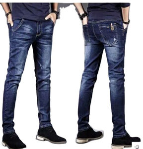 2025 nueva moda de alta calidad al por mayor recto de negocios Casual elástico de talla grande pantalones vaqueros para hombre diseños personalizados de Color sólido - Product Image 1