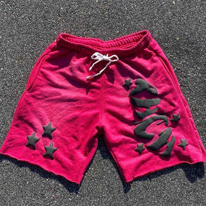 Custom Vintage Men's <b>Gym</b> Running <b>Shorts</b> 100% Cotton Puff Print Screen Foam Mesh Solid Pattern Nonwoven Weaving Method - Product Image 6