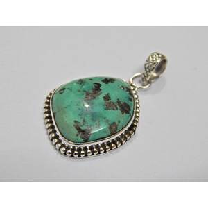 Joyería de Plata de Ley 925 hecha a mano colgante de cabujón turquesa Natural regalo para niñas y mujeres con encantadores dijes - Product Image 4