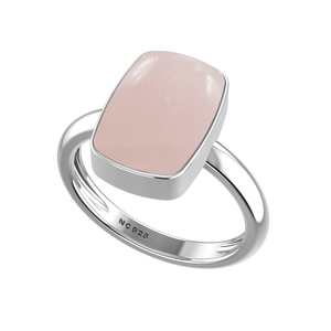 แหวนชุบทองปรับขนาดได้ ประดับพลอยโรสควอตซ์ รูปทรงคลาสสิก เหมาะสำหรับงานแต่งงาน งานปาร์ตี้ ทันสมัย ใส่ได้ทั้งชายและหญิง - Product Image 1