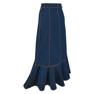 Wholesale Women's Long Denim Skirt Summer High Waist Skirt Streetwear Split A-line Jeans Skirt for Women - Product Image 5