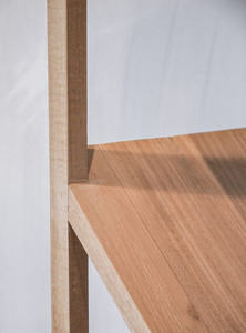 Étagère moderne en bois de teck présentoir de rangement ouvert en zigzag cadre géométrique minimaliste meubles de maison contemporains bibliothèque d'hôtel - Product Image 3