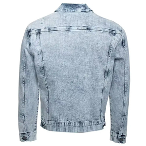 Vente en gros d'usine Vestes en jean noires personnalisées de haute qualité pour hommes Vestes en jean pour garçons Vêtements de rue délavés Veste en jean décontractée - Product Image 5