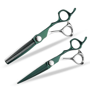 Tijeras de Peluquería Profesionales OEM Verde Plateado, Tijeras para Cortar Cabello, Tijeras de Entresacar, Tijeras de Corte para Barbería - Product Image 1
