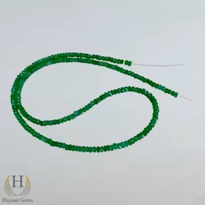 Émeraude verte naturelle à facettes perles de pierres précieuses zambiennes cordes lâche Nature cristal fabrication de bijoux cadeaux - Product Image 2