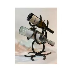 Soporte de estante de vino de Metal recubierto negro de alta calidad de Venta caliente elegante para uso en Hotel o bar en casa para fiestas - Product Image 1