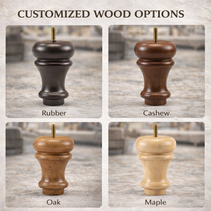 Decorative Premium Quality Heavy Duty Turned Solid <b>Wood</b> Sofa Legs <b>for</b> Living Room Furniture Sofa Cabinet-Traditional Design - Product Image 3