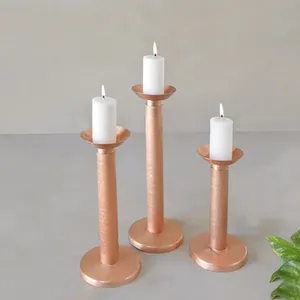 Porte-bougie en métal Maxery de luxe en or rose, porte-bougie en fil d'or pour la décoration de la maison et des mariages, porte-bougie de luxe - Product Image 3
