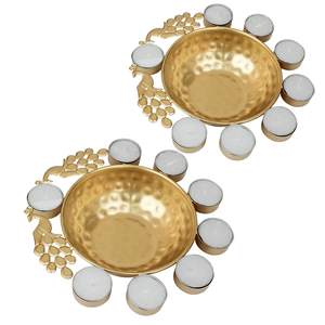 Tazón Urli decorativo con forma de flor de loto, tazón hecho a mano para flores flotantes para el hogar y regalo de Diwali de 7 pulgadas - Product Image 6