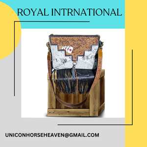 Western Cowhide Hairon <b>Leather</b> Fringe Crossbody Bag | Hand <b>Tooled</b> Genuine <b>Leather</b> Shoulder Purse for Women | Western Handbag - Product Image 6
