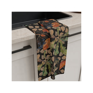 Bio Degradable 100% Cotton Embroidered 20x30 Inches 150 GSM Quick Dry Recyclable Soft Lightweight Sustainable Black Dish Towels - Product Image 1