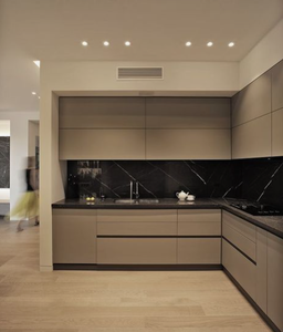 Gabinetes de cocina de panel plano de melamina a precio barato de madera sólida RTA modernos personalizados de gama alta - Product Image 1