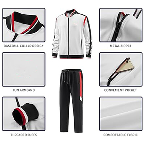 Ropa deportiva para hombre, chándal cálido con cremallera completa, conjunto deportivo Quik dry, chándal informal, chándal - Product Image 3