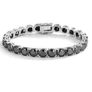 Bijoux Argent Sterling 925 Diamant Noir Moissanite Diamant Tennis lien Bracelet Style Classique Cadeau pour Hommes et Femmes - Product Image 1