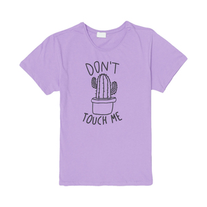Camiseta gráfica de algodón morado opaco para mujer, camiseta transpirable de media manga fácil de usar para mujer con impresión personalizada - Product Image 1