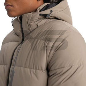 Veste matelassée imperméable de haute qualité pour hommes, col montant, fermeture à glissière, respirant, coupe-vent, motif solide, grande taille pour l'extérieur - Product Image 3