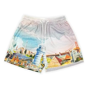Shorts de bain pour hommes, coupe ample, taille mi-haute, séchage rapide, imperméables, écologiques, respirants, couleur unie, pour l'été et la plage - Product Image 5