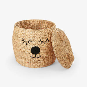 ตะกร้าผ้ารูปสุนัขจิ้งจอกน่ารักทำจากผักตบชวา มีฝาปิด ลายการ์ตูนสัตว์ เหมาะสำหรับเด็กทารก เด็กเล็ก และเด็กโต - Product Image 4