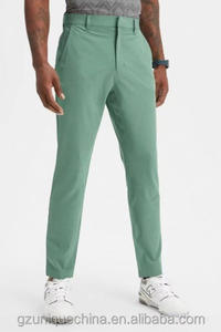 กางเกงสูทผ้าฝ้าย100% คลาสสิกสำหรับผู้ชายกางเกงลำลองสำหรับฟิตเนสทางการย้อมสีล้วนด้านหน้าเรียบมีกระเป๋าทรงตรง - Product Image 3