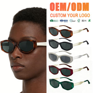 Lunettes <span class=keywords><strong>de</strong></span> soleil géométriques en acétate ODM avec branches métalliques, marque privée professionnelle Eyepro, haute qualité, polies à la main, design <span class=keywords><strong>de</strong></span> créateur - Product Image 1