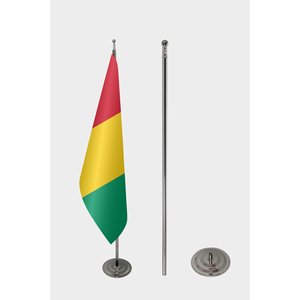 Custom #3x5ft# Guinea Indoor <b>Flag</b> with Aluminum <b>Pole</b> Digital Printing & Custom Logo on Silk or Cotton Material - Product Image 2