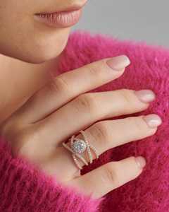 Ensemble exclusif de bagues de fiançailles en forme de croix, 1ct, moissanite, bijoux de mariage en or 18 carats, fournisseurs en gros de fiançailles, sites de fournisseurs - Product Image 4