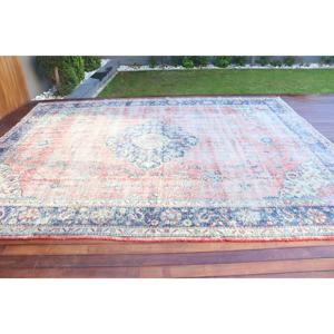 พรมวินเทจขนาด 10.2x12.7 ฟุต พรมตุรกี พรมสีน้ำเงินไล่เฉด พรมขนสัตว์ - Product Image 3