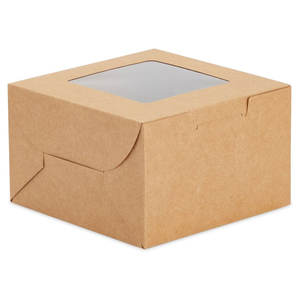 Mini cajas de postres con ventana para panadería, cajas de papel Kraft para cupcakes, pasteles, galletas, golosinas, respetuosas con el medio ambiente, horneadas - Product Image 6