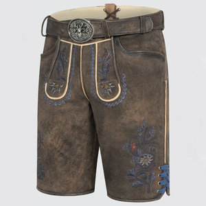 Pantalones cortos Lederhosen de cuero auténtico | Ropa de hombre Oktoberfest alemán | Proveedor de disfraces bávaros tradicionales - Product Image 4