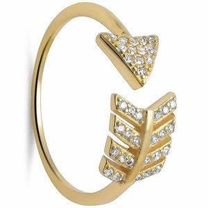 14K ทอง Dainty แหวนลูกศรด้านข้างเล็กๆน้อยๆเครื่องประดับเพชรหมั้นเครื่องประดับแฟชั่นที่ไม่ซ้ำกันของขวัญแหวนสำหรับเธอในวาเลนไทน์ - Product Image 3