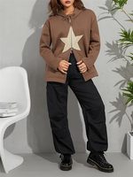 Sweat-shirts à capuche zippés oversize Y2K pour femmes, brodés, style streetwear vintage grunge, grande taille, effet délavé, 100% coton, automne-été