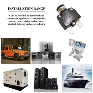 Disyuntor térmico, interruptor de un solo puerto Push para reinicio 88 - Product Image 5